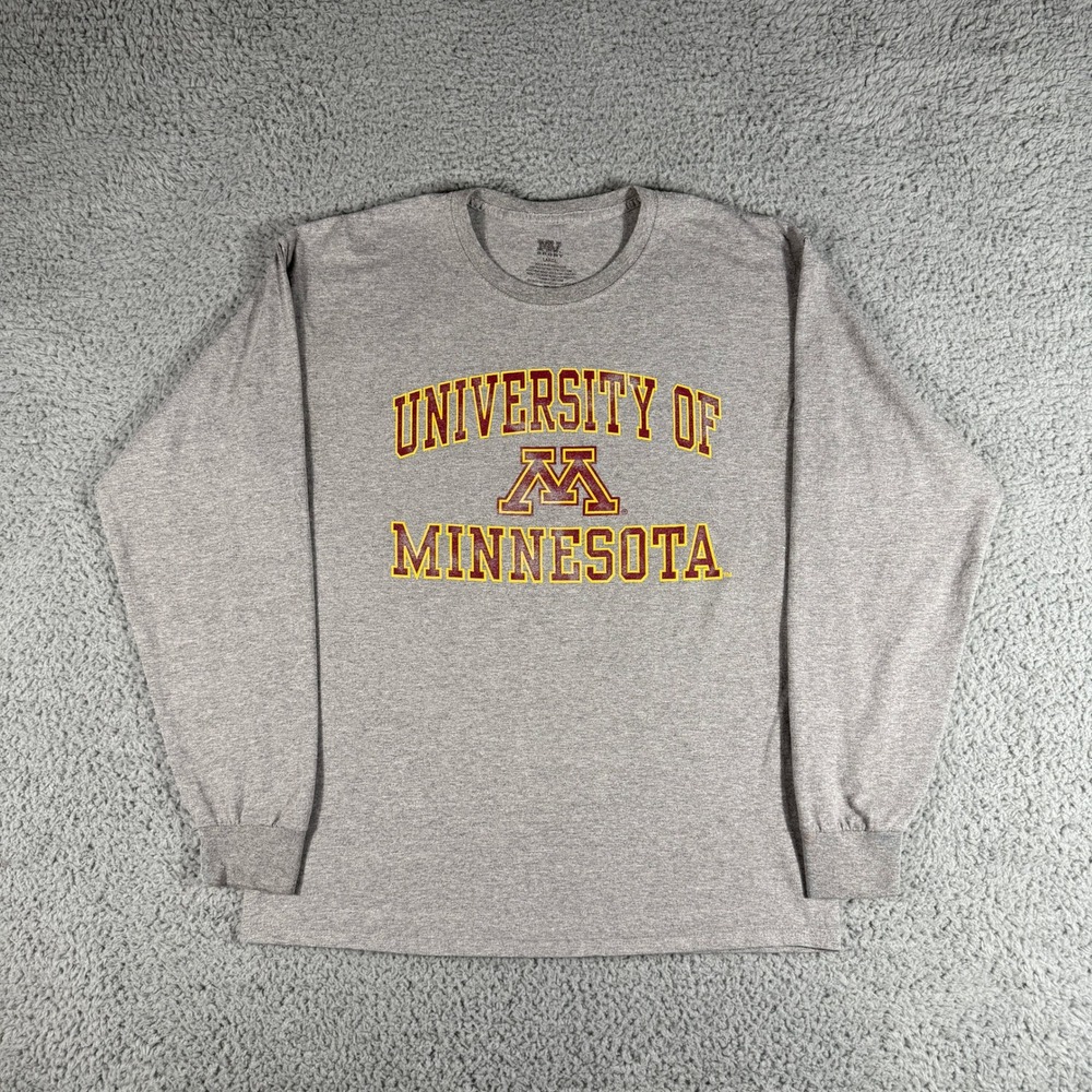 University‎ of Minnesota T-Shirt Mens Large Long Sleeve MV Sport NCAA Gray